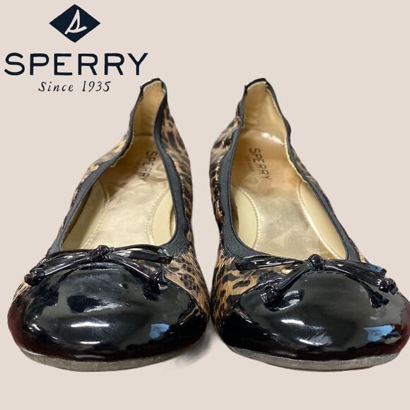 Sperry Top-Side Cheetah Girl's Ballet Flats 4 - Picture 4 of 6